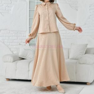 Ensemble jupe satin beige