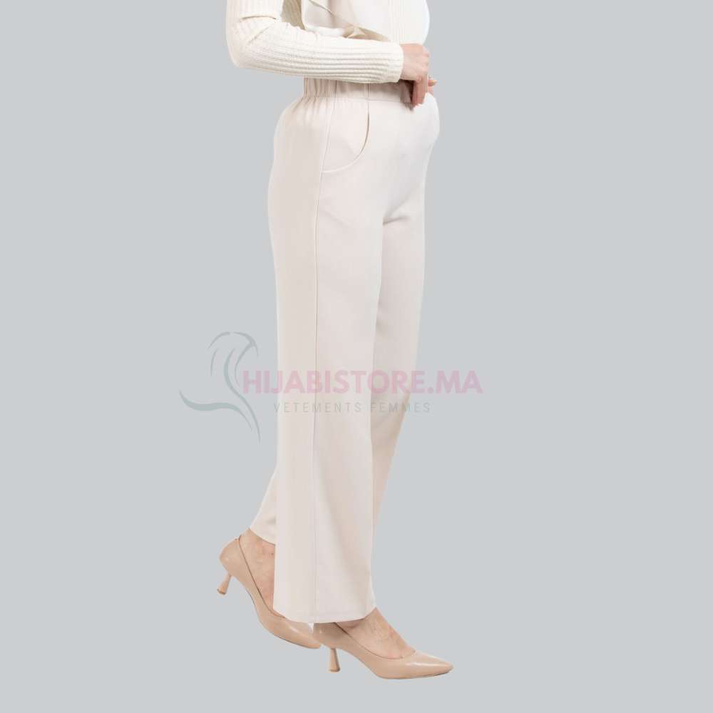 Pantalon femme beige