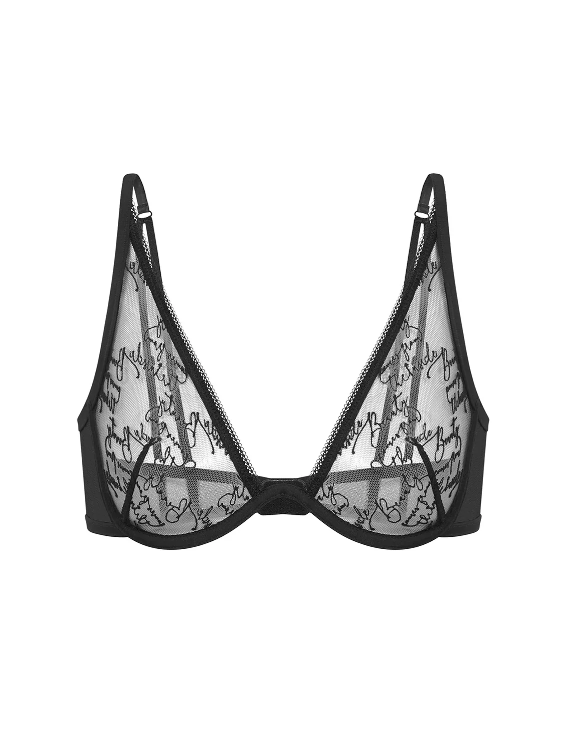 Soutien-gorge plongeant mono-armature- Noir – Image 4