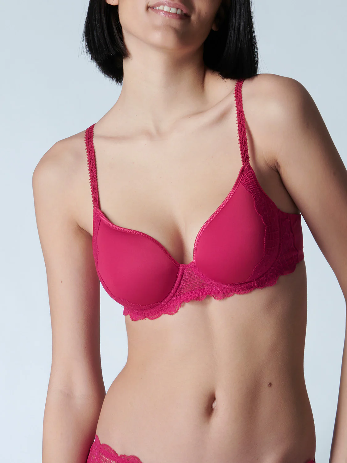 Soutien-gorge emboitant décolleté plongeant - Cranberry – Image 3