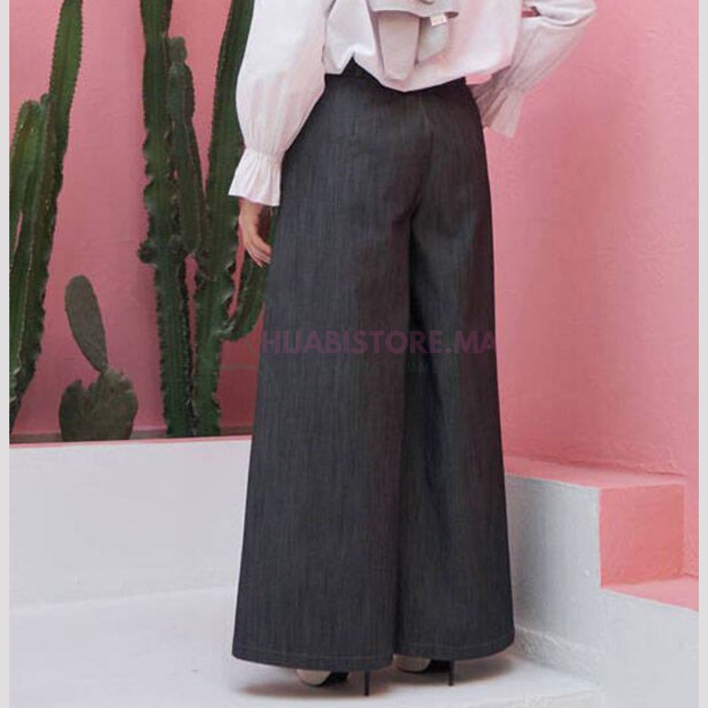 Pantalon jupe gris jean – Image 3