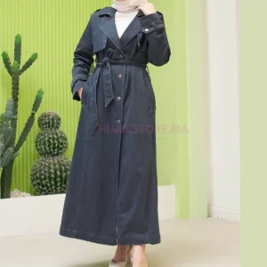 Trench long jean femme