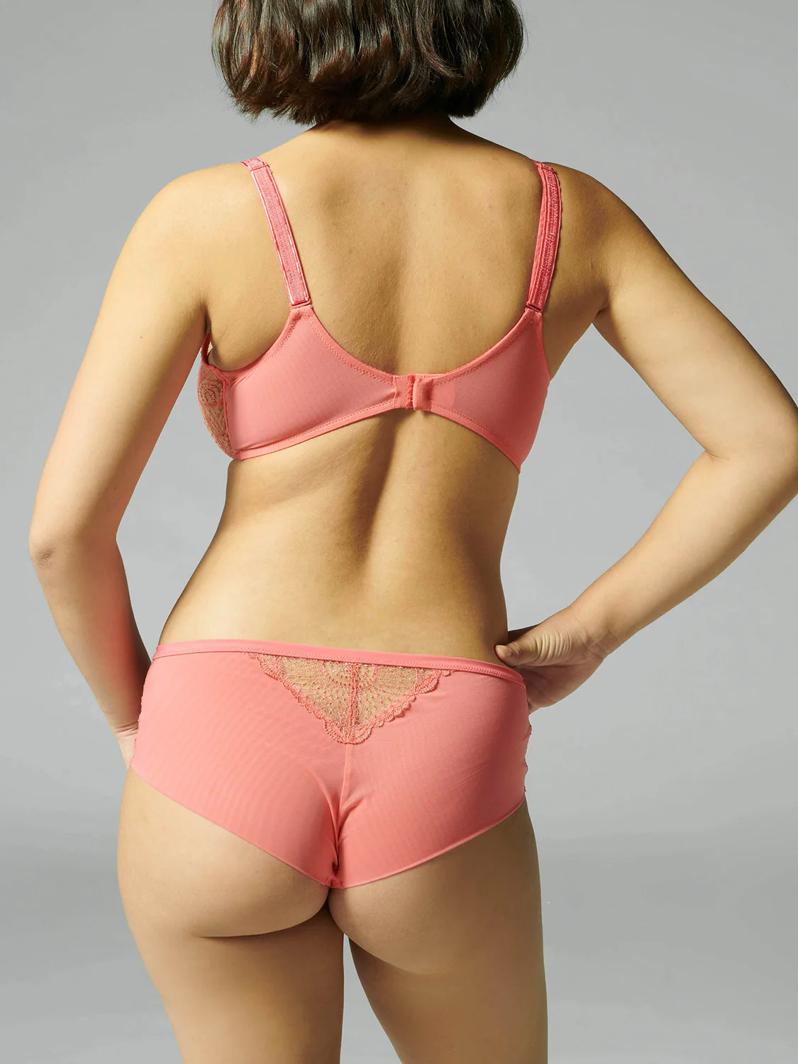 Soutien-gorge triangle emboitant décolleté plongeant - Papaye – Image 9