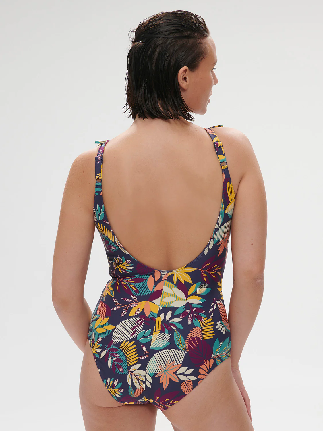 Maillot de bain 1 pièce bonnet mousse sans armature - Imprimé Bleu Seaside – Image 7
