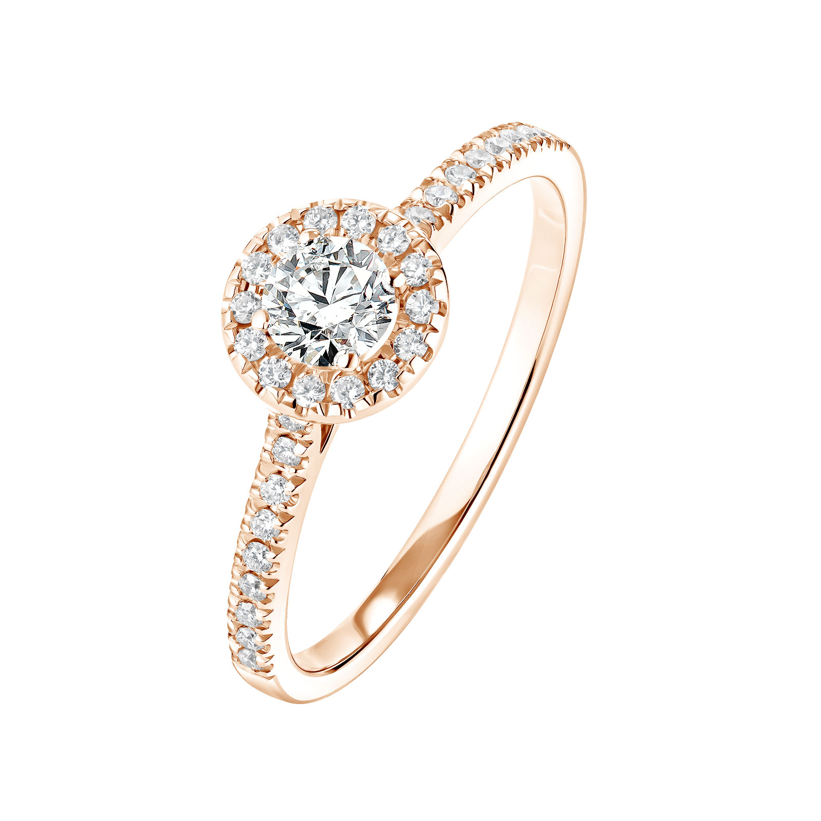 Bague Or rose 750 ‰ Diamant Rétromantique S Pavée – Image 2