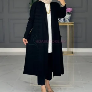 Tricot cardigan long noir