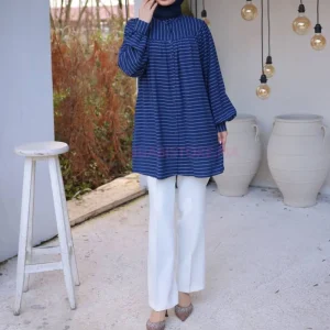 Tunique femme rayée bleue