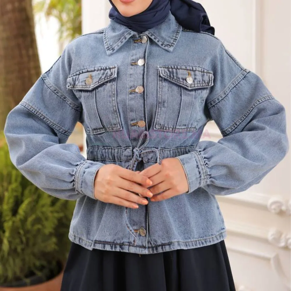 Veste femme en jean clair – Image 2