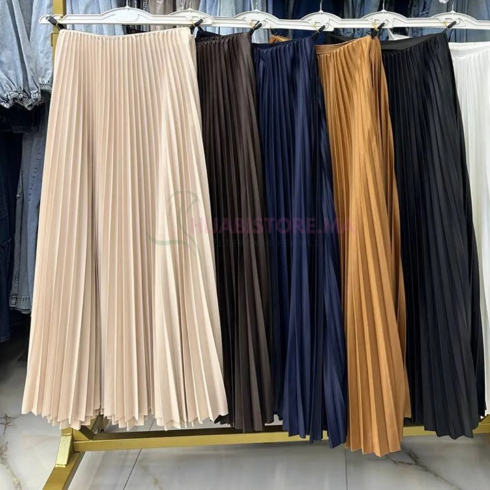 Jupe plissée effet cuir noire 95cm – Image 2