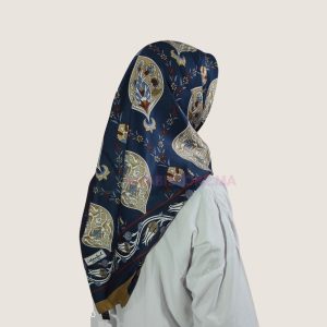 Foulard 110cm rayonne motif moutard
