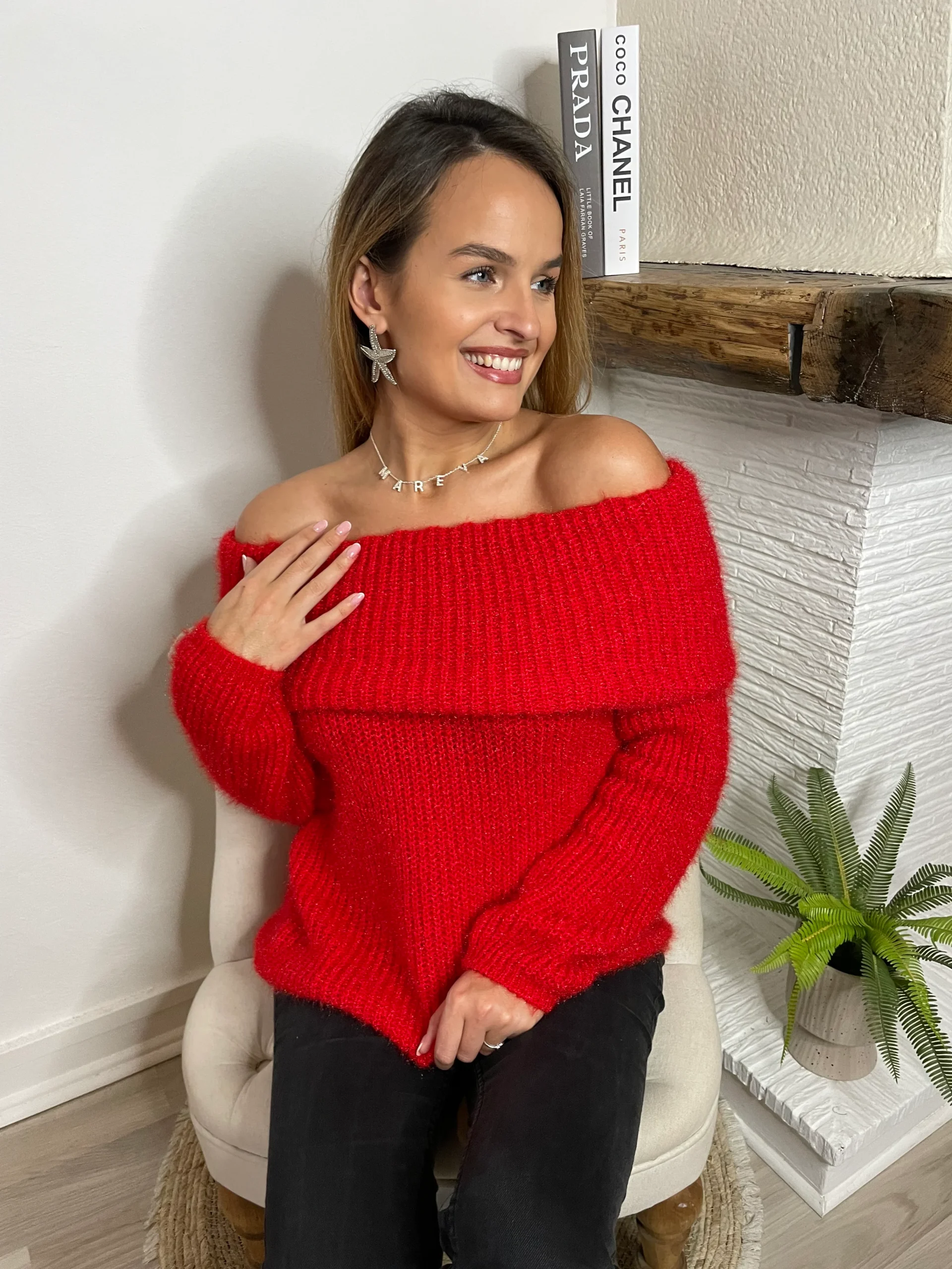 Pull Angora rouge – Image 3