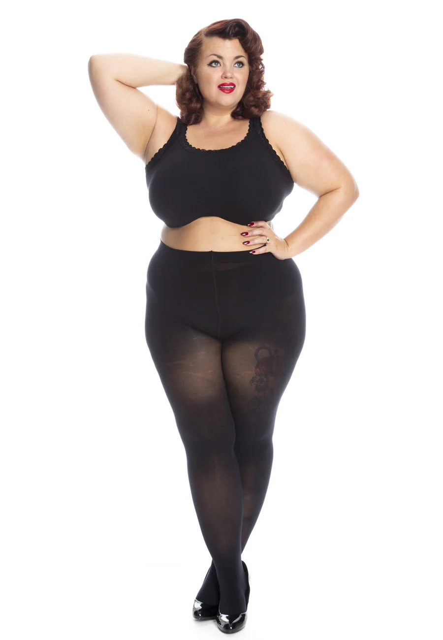 Lot de 4 collants noirs grande taille – Image 3