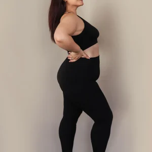 Legging grande taille douceur côtelé