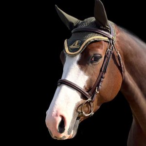 Bonnet Cheval Kaki, 2 Cordes Or