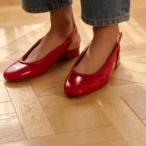 Slingback Célie rouge vernis