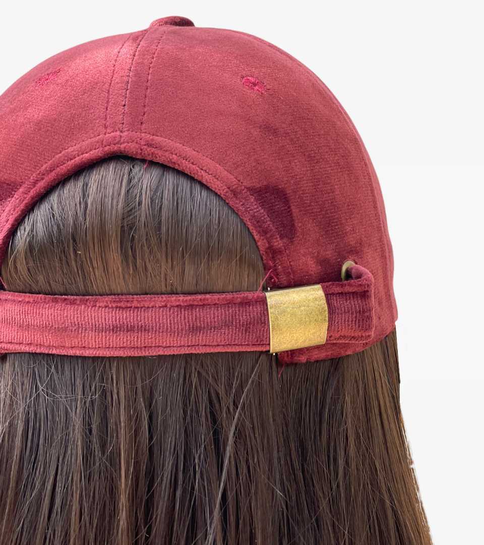 Casquette Velours Bordeaux – Image 4