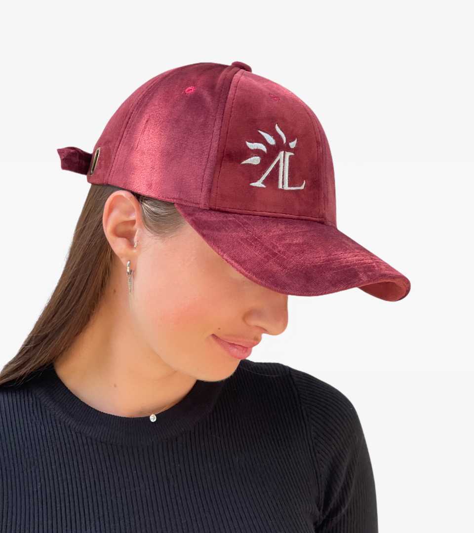 Casquette Velours Bordeaux – Image 3
