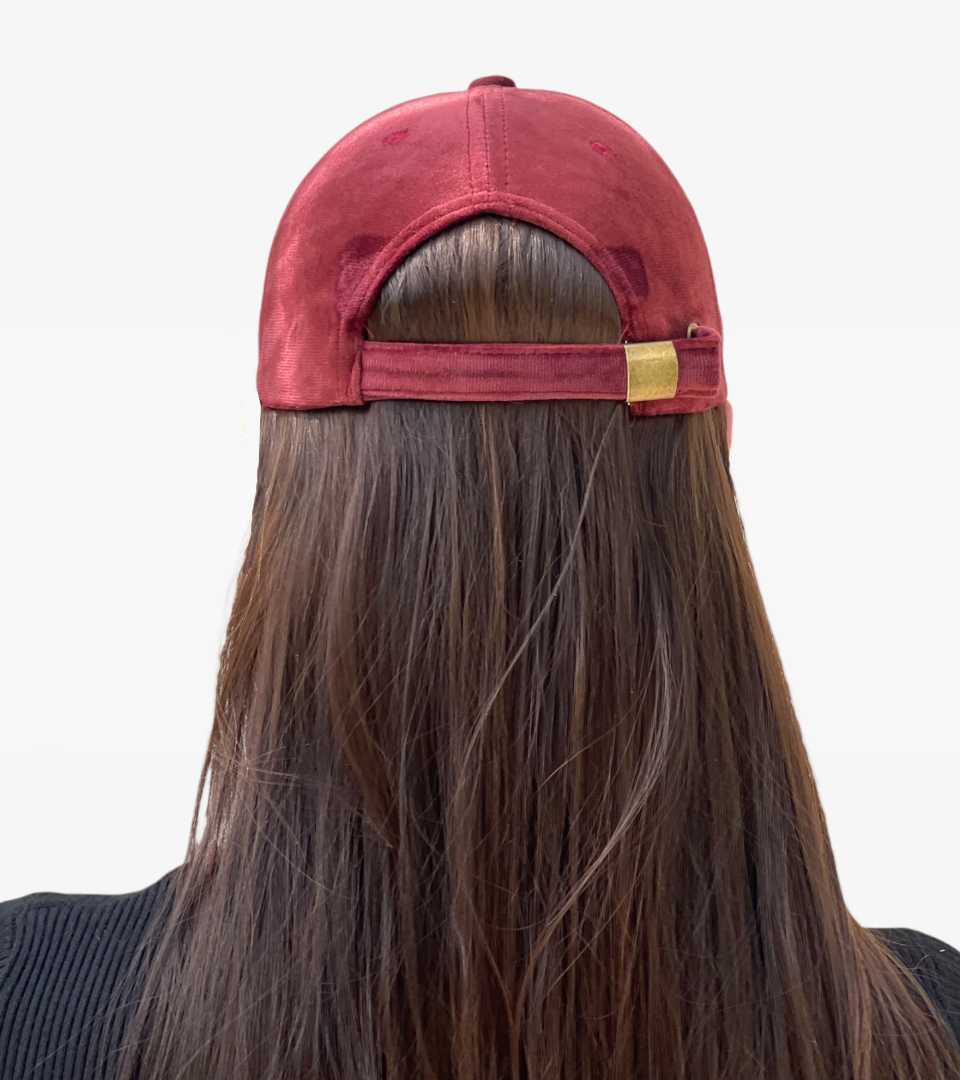 Casquette Velours Bordeaux – Image 5