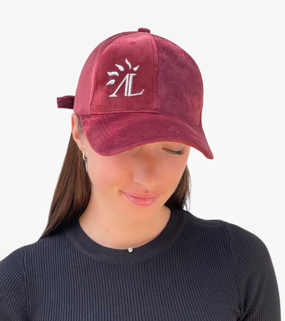 Casquette Velours Bordeaux – Image 2