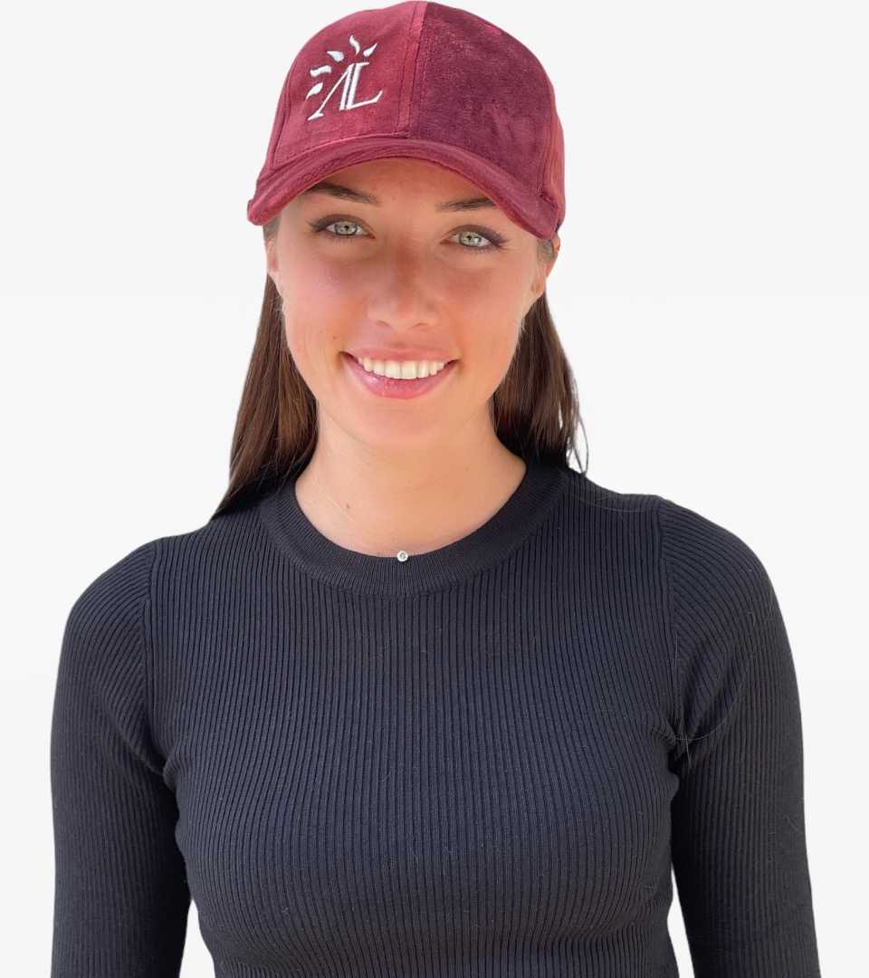 Casquette Velours Bordeaux