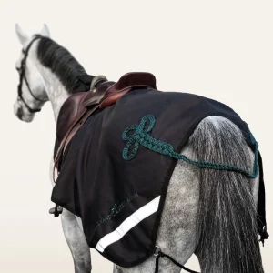 Couvre-reins Noir & Vert Sapin, imperméable avec doublure polaire