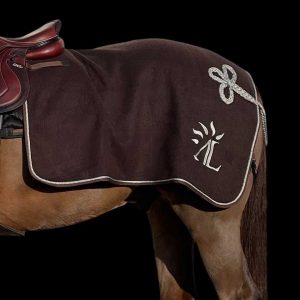 Couvre-reins Laine Court Monoquartier Marron Chocolat & Silver