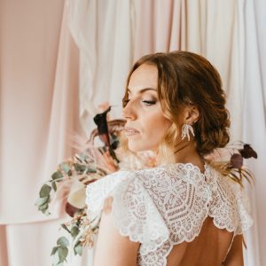 Boucle d’oreille de mariée ponpon Pearl