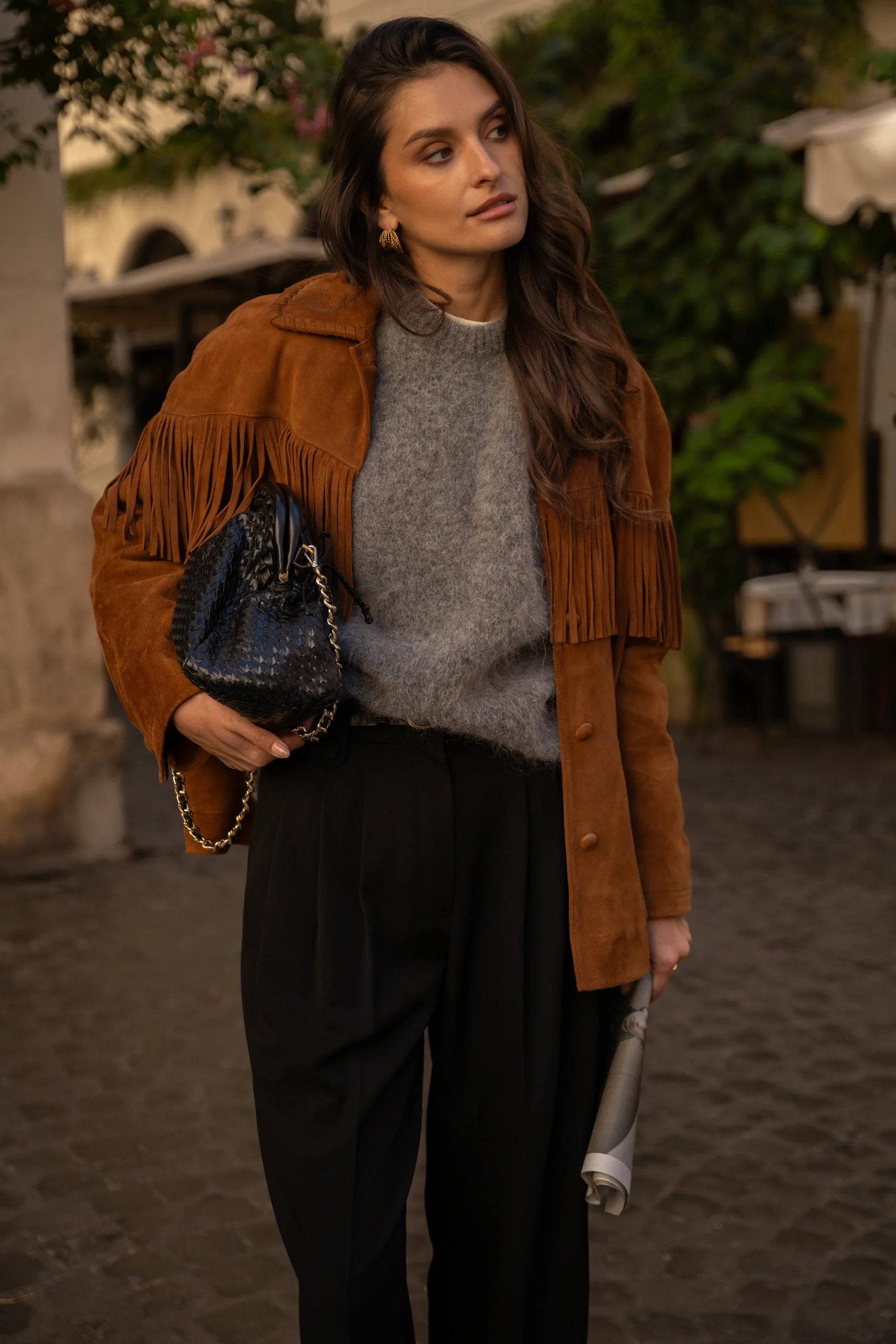 Manteau daim Carly cognac