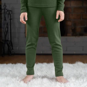 Pantalon 250 Mérinos pour Enfants Vert Foncé