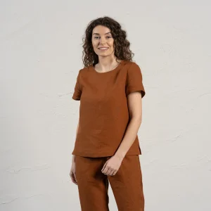 T-shirt en lin Emma Amande Marron