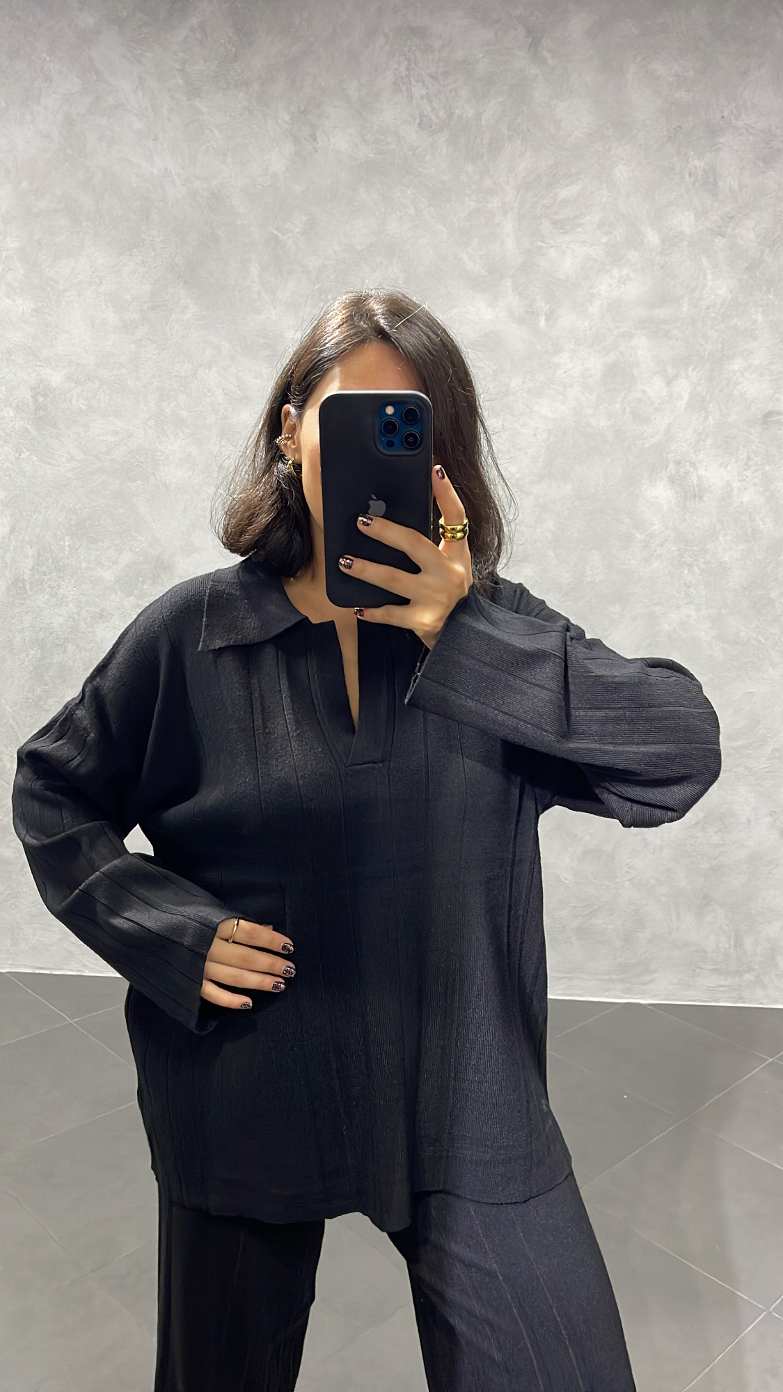 Ensemble En Maille Noir – Image 3