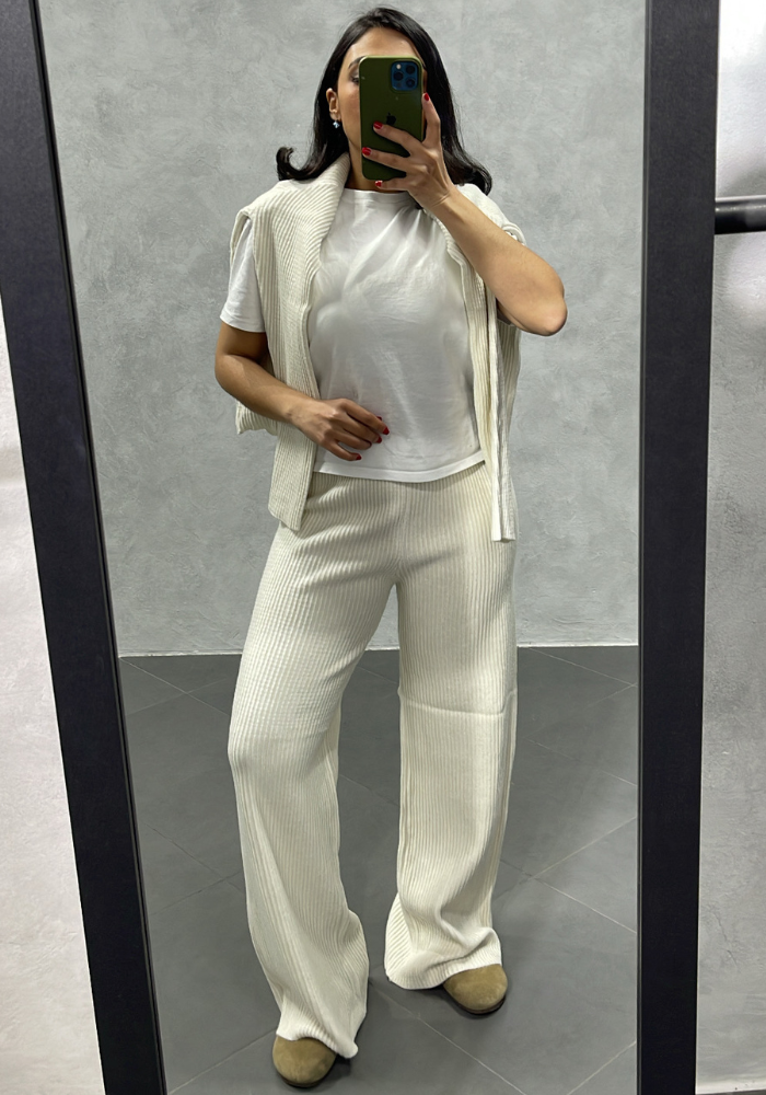 Ensemble avec zipper Blanc cassé – Image 4
