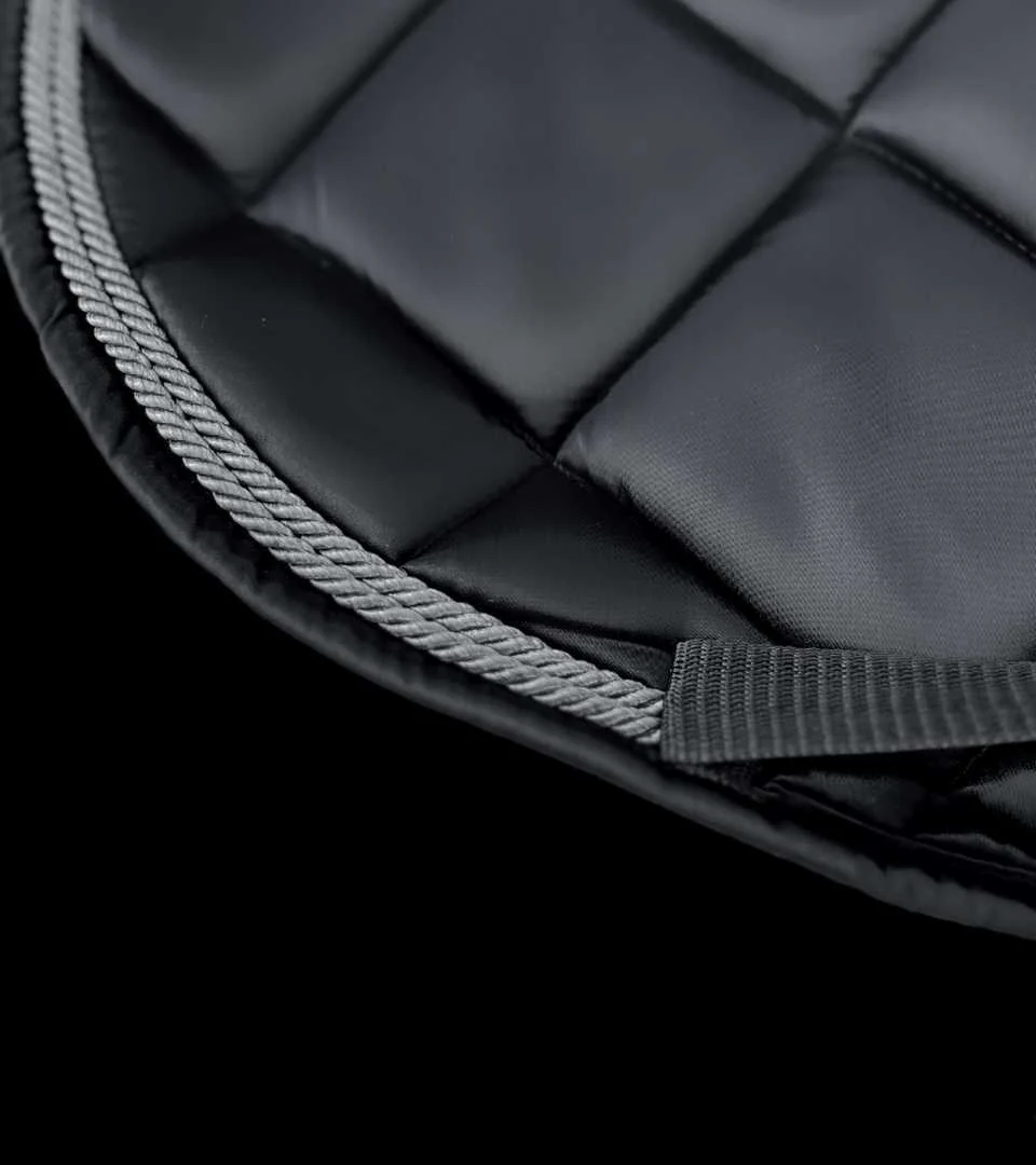 Tapis de Selle Noir, 2 Cordes Gris Acier