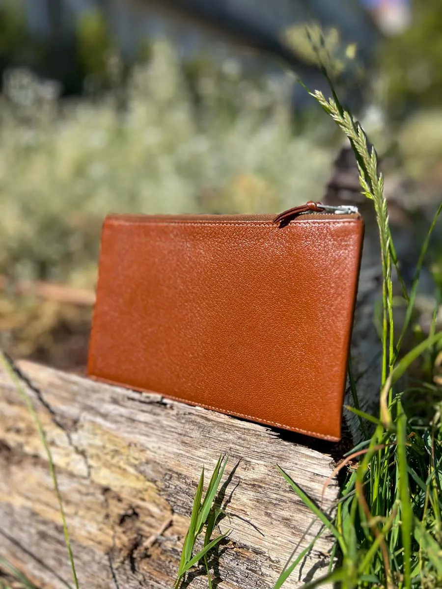 Pochette en cuir gold Hermès – Image 2
