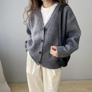 Gilet ample avec un col V pour femme