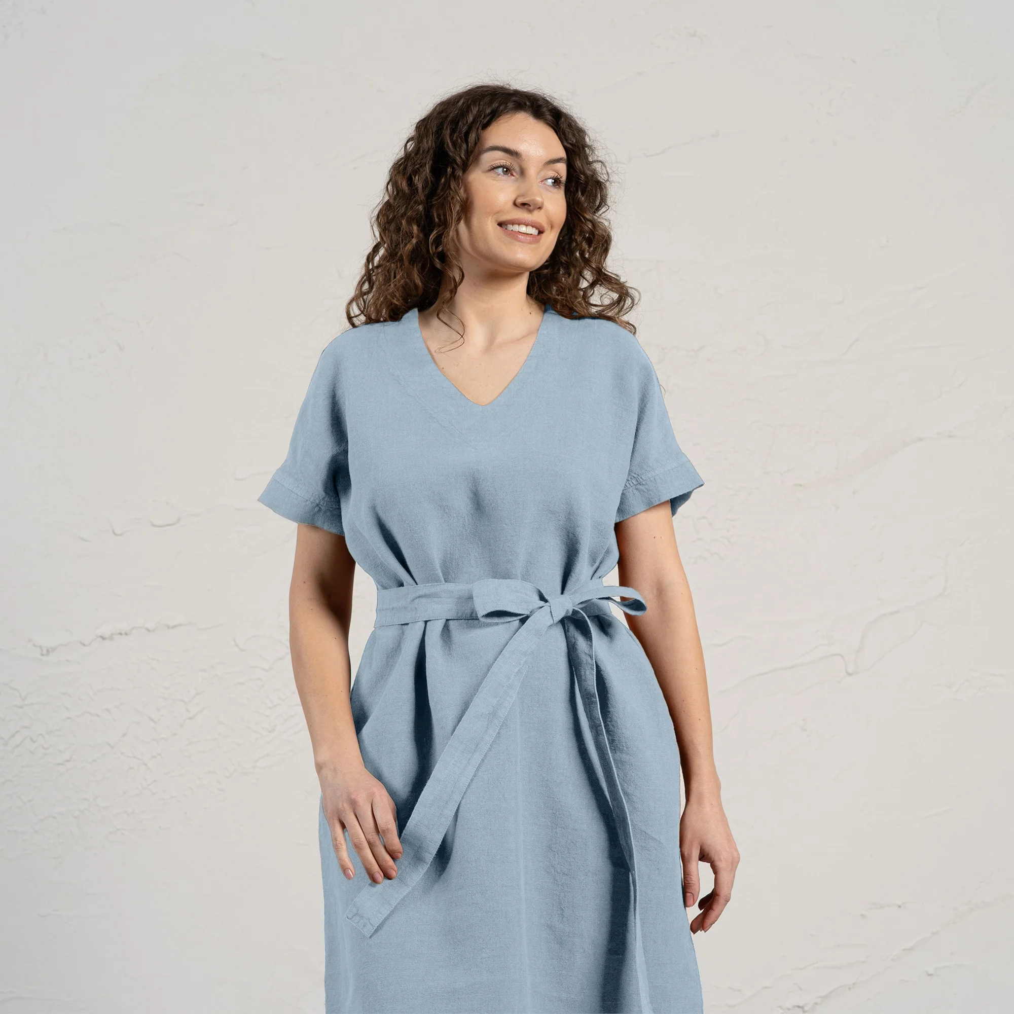 Robe ample Joelle bleu coudé – Image 4