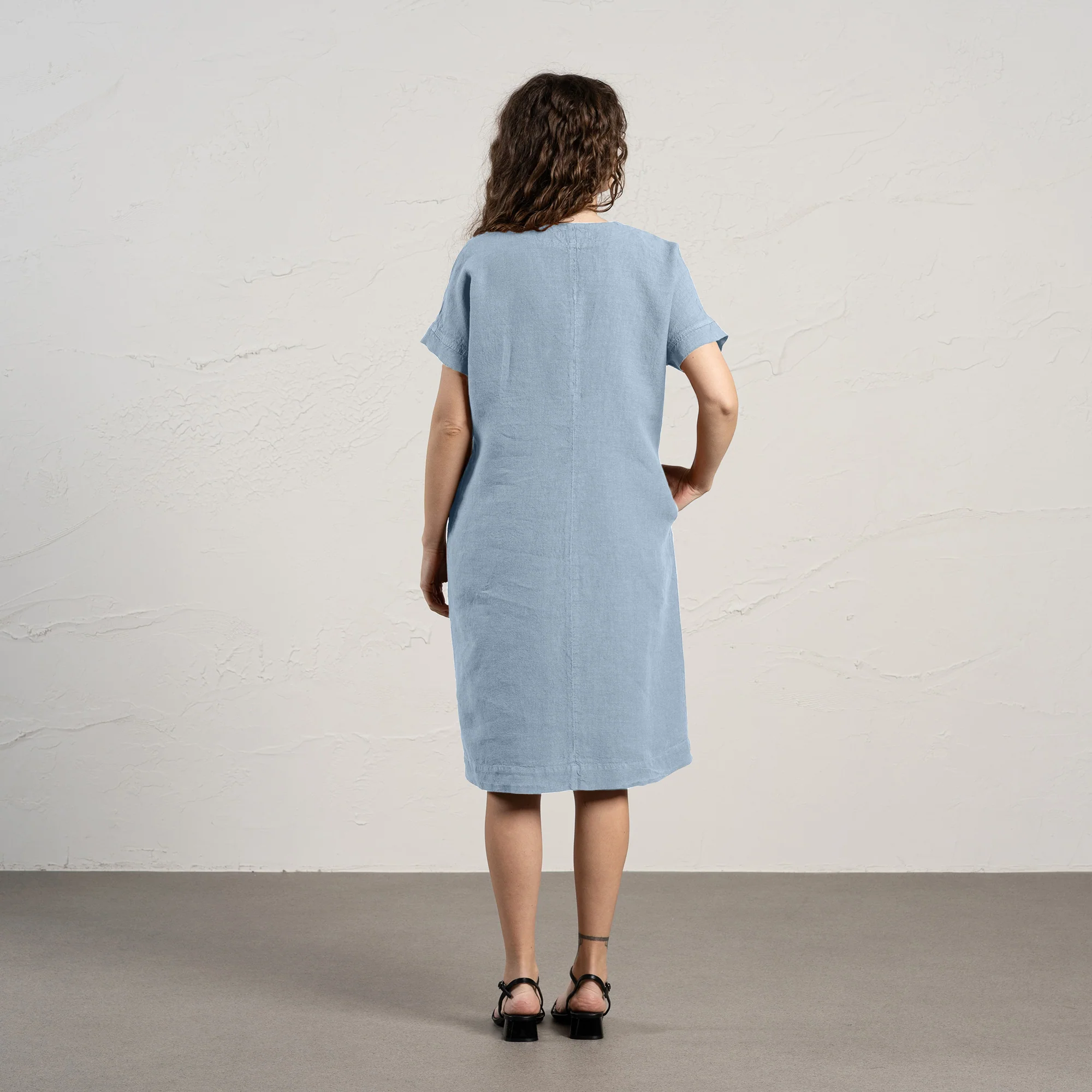 Robe ample Joelle bleu coudé – Image 2