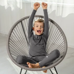 Enfants T-shirt thermique à manches longues 160 gris