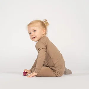 Ensemble 2 pièces beige pour enfants, manches longues et bas 160