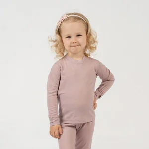 Enfants 160 Thermique Manches Longues Col Rond Rose Poussiéreux