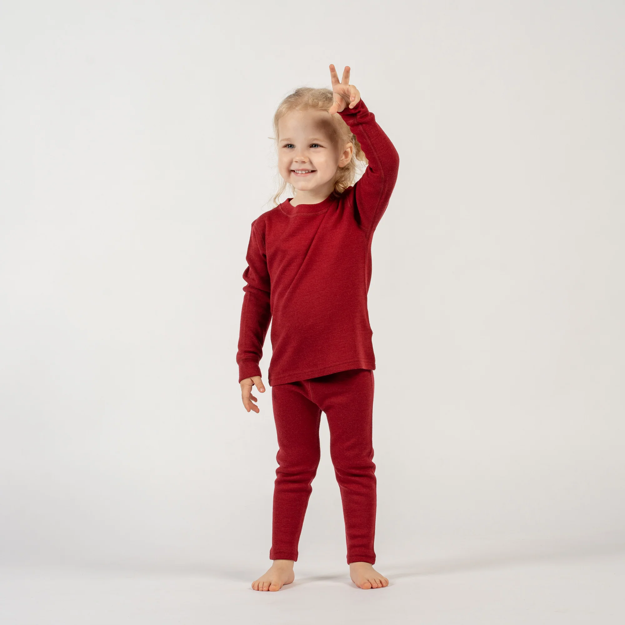 Pantalon 250 Mérinos pour Enfants Cerise Royale – Image 3
