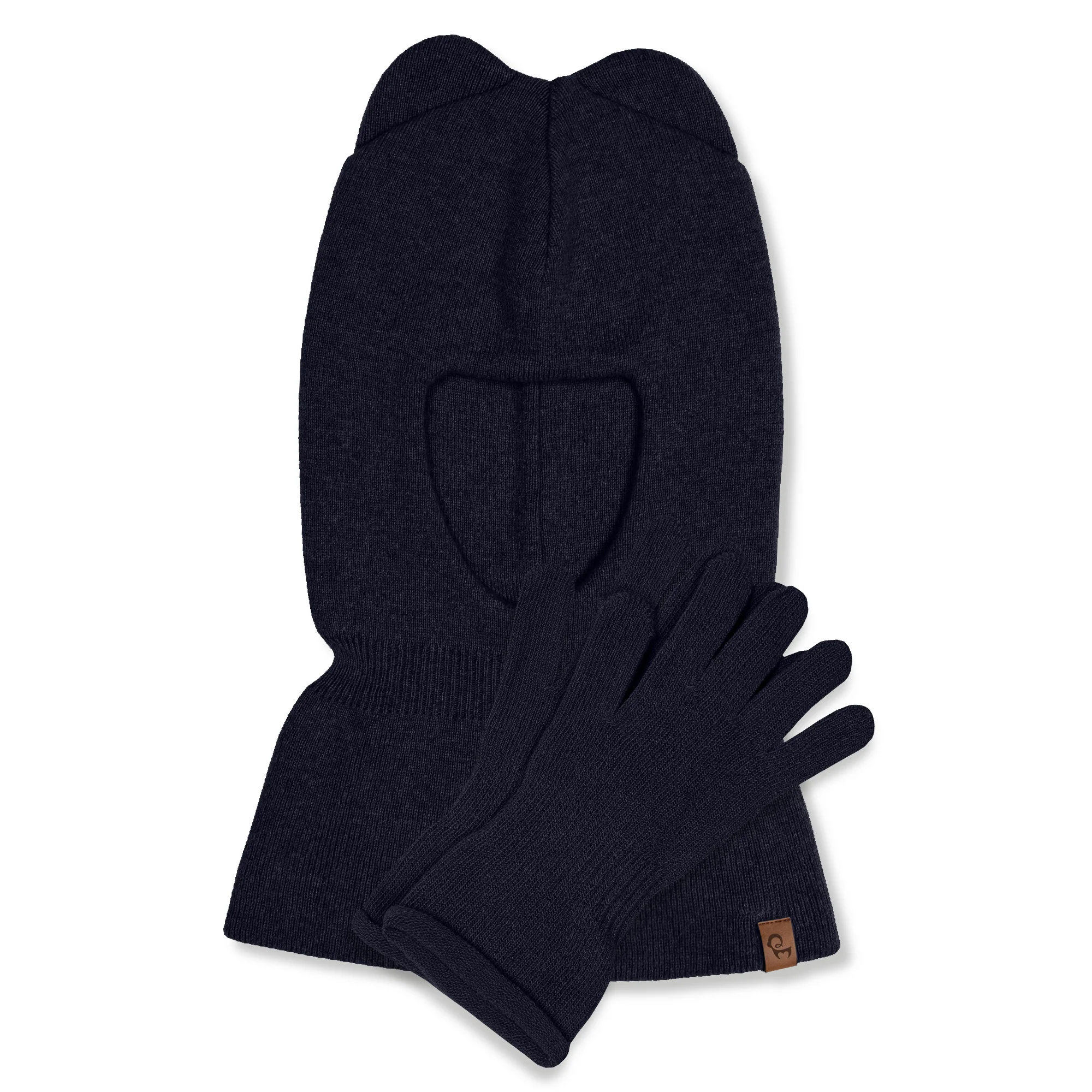 Cagoule et gants tricotés pour enfants en coton, ensemble 2 pièces – Image 2