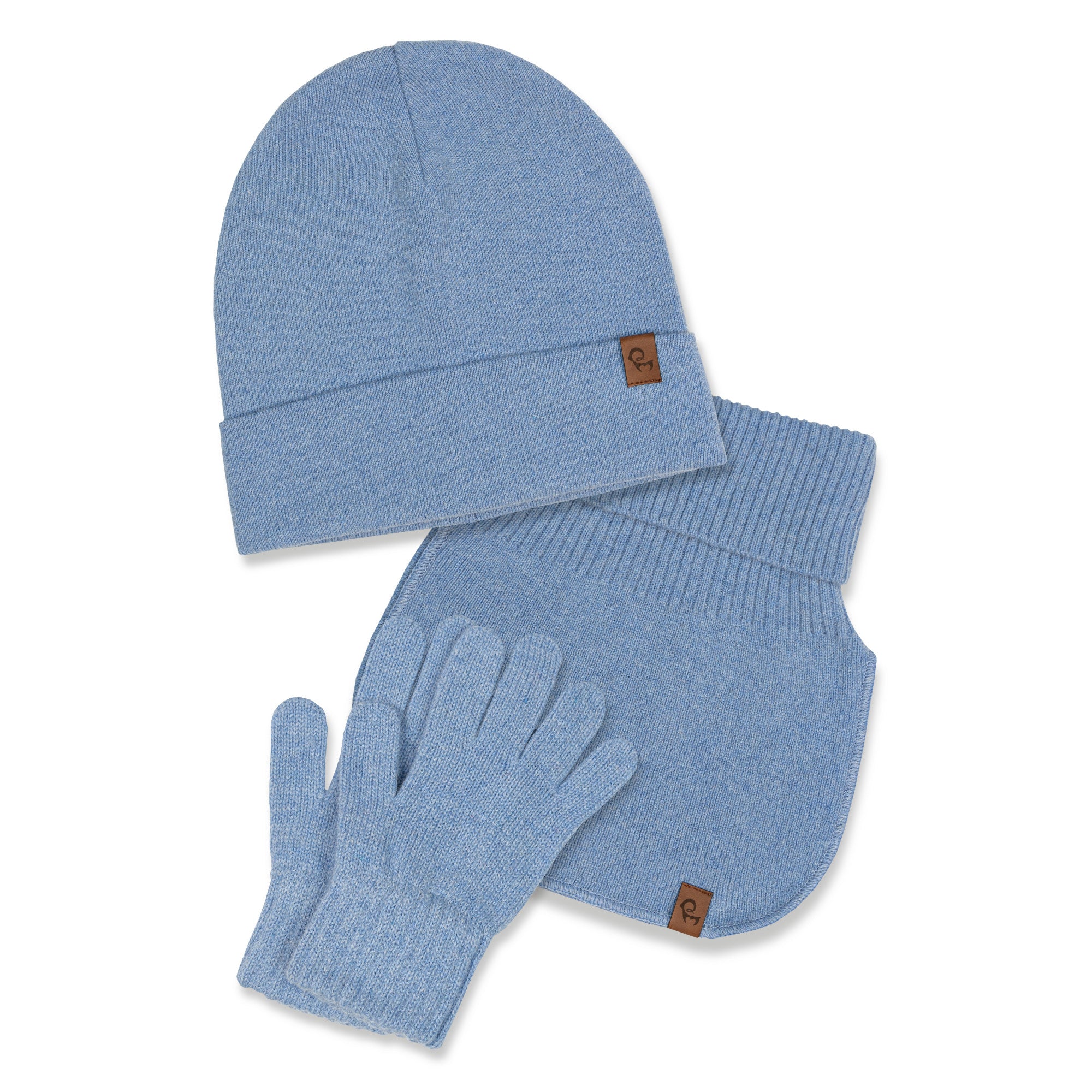 Ensemble 3 pièces pour enfants : bonnet tricoté, dickie et gants – Image 7
