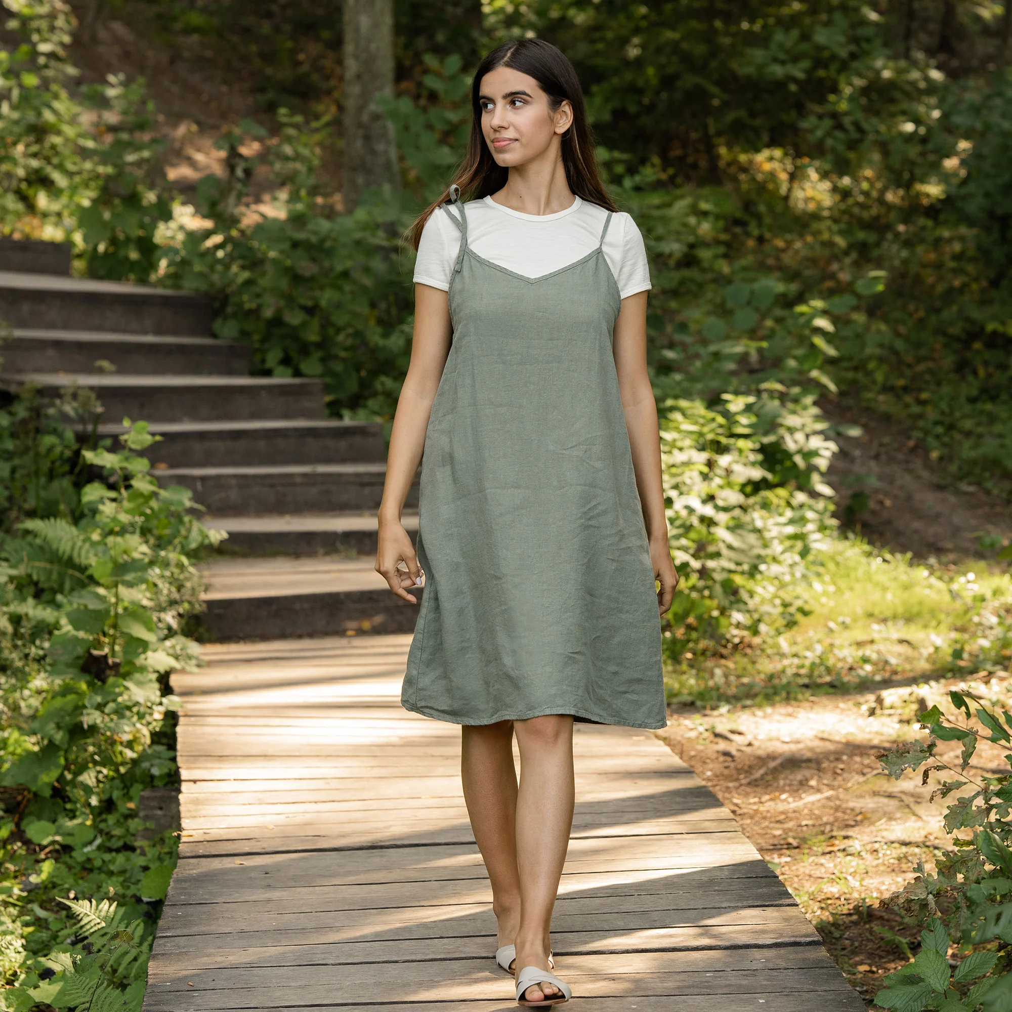 Robe nuisette Liv vert pierre – Image 2
