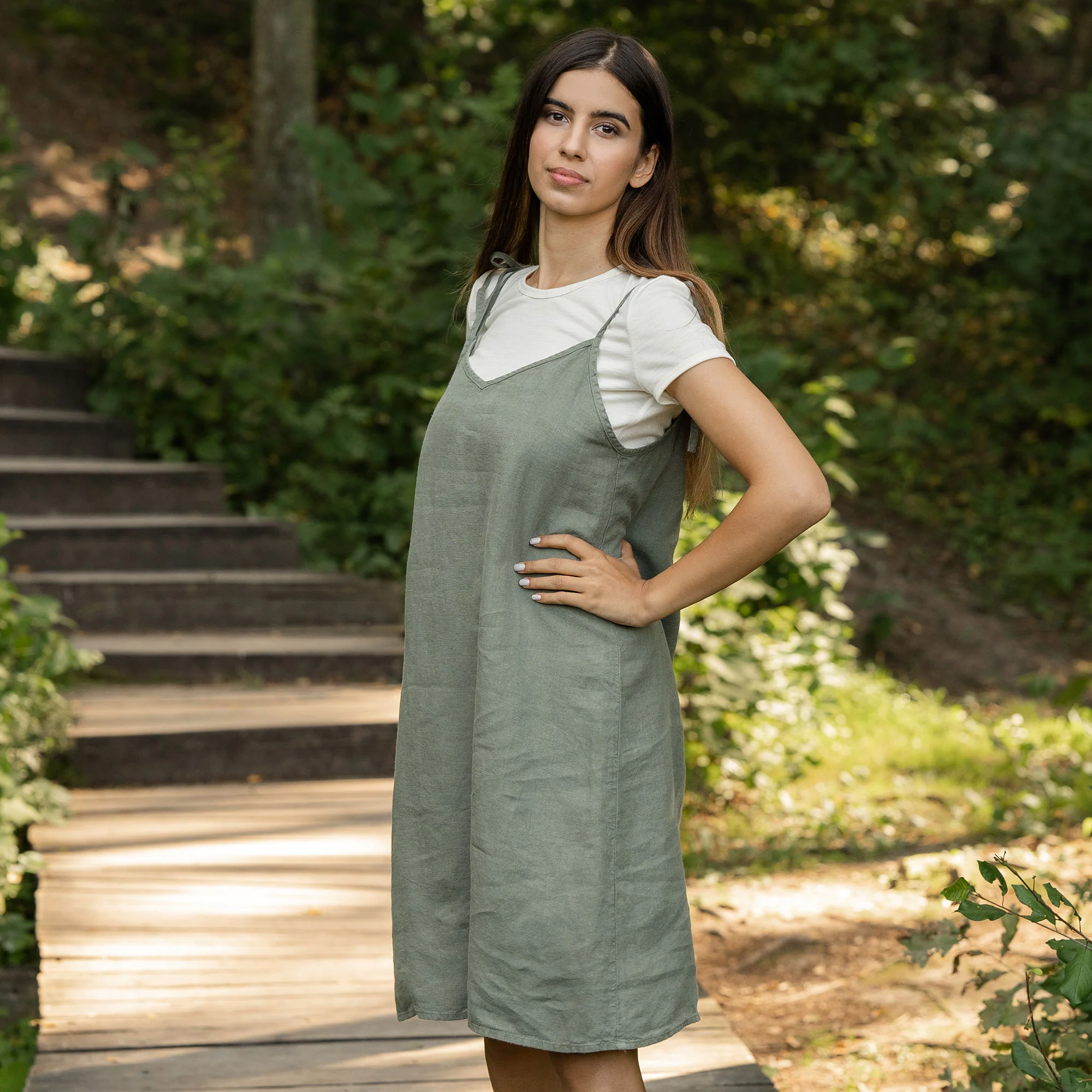 Robe nuisette Liv vert pierre – Image 3