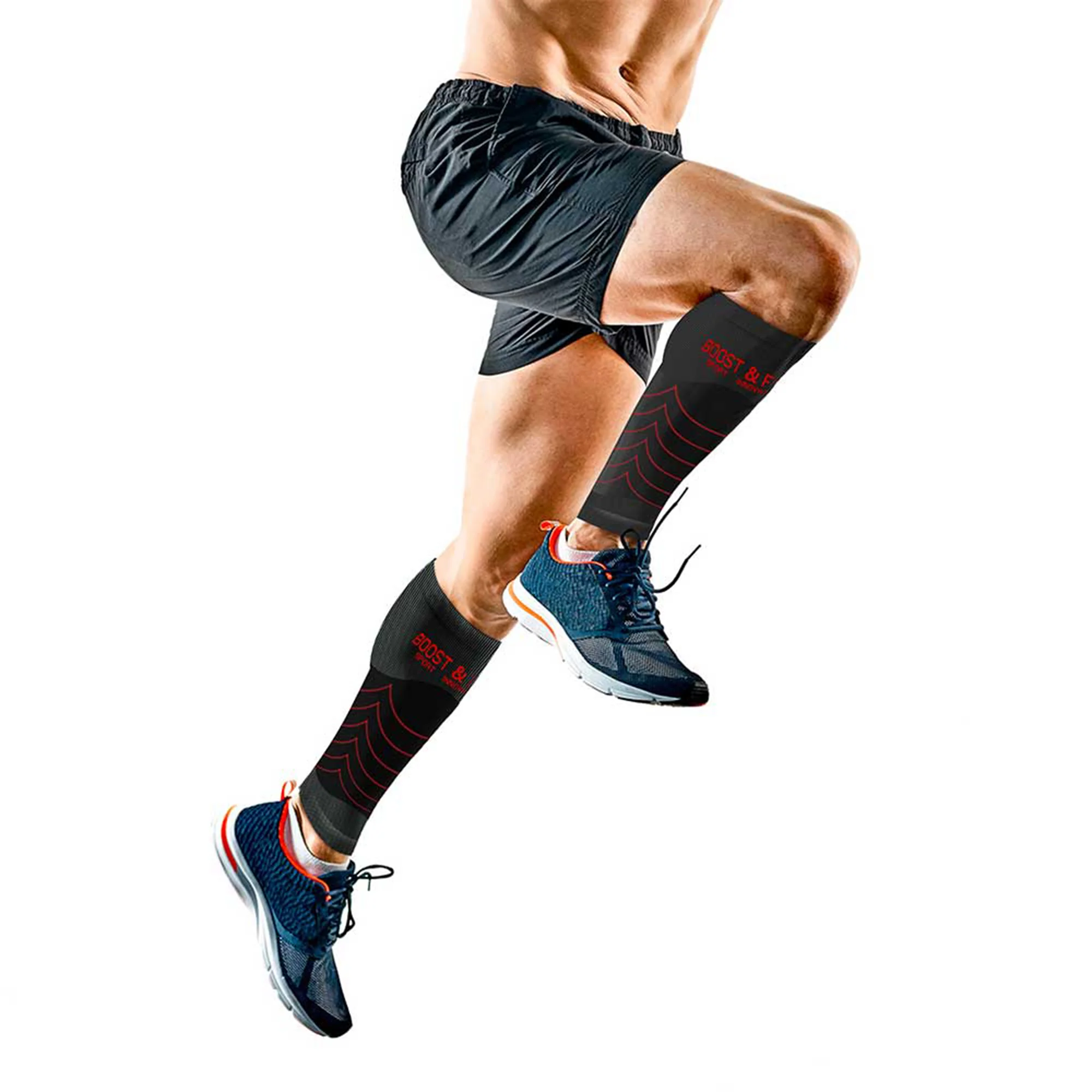 Manchons noirs mollets - compression ferme - SKINUP Sport