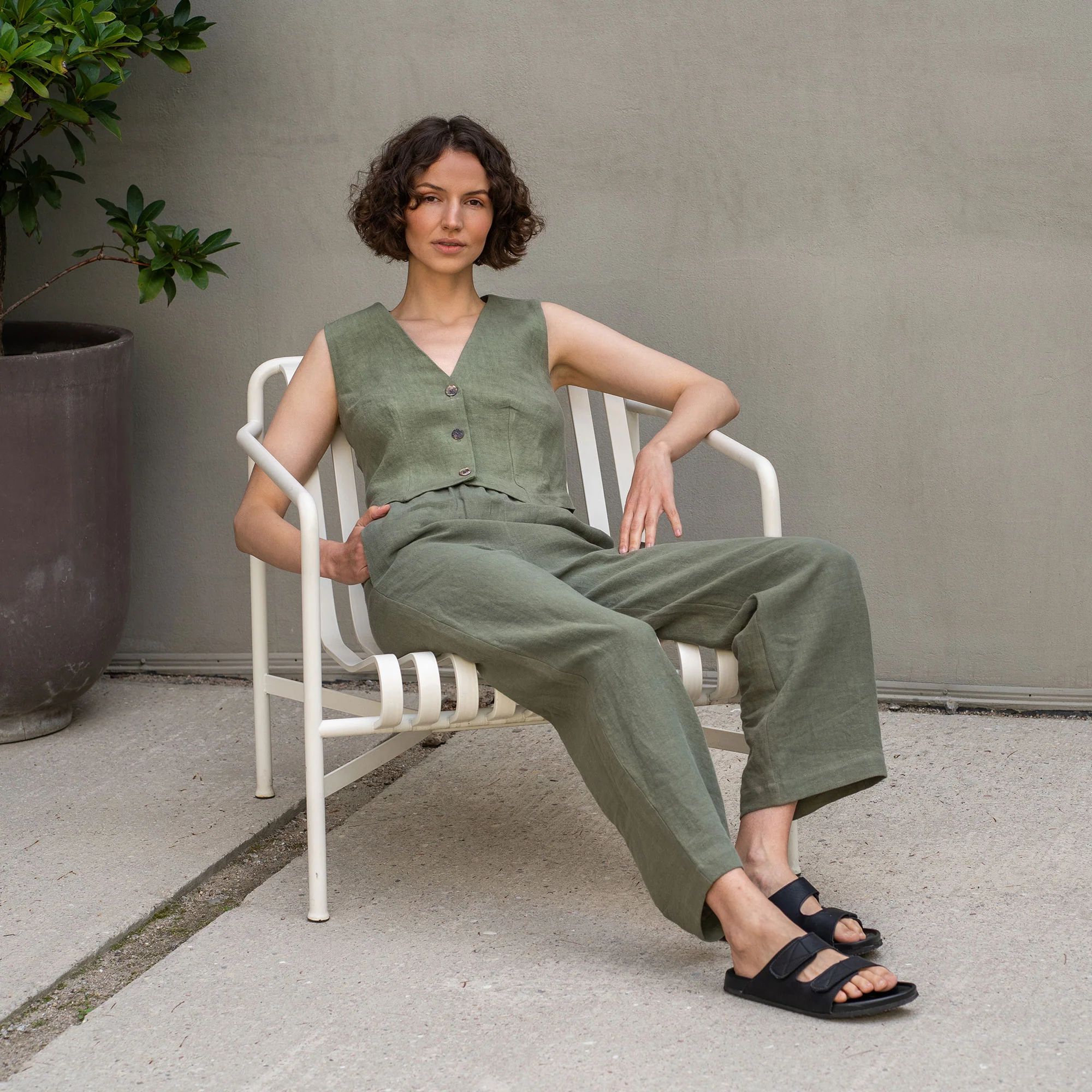Gilet classique en lin Ava – Image 6