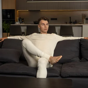 Ensemble naturel pour homme 2 pièces : haut manches longues 250 & bas