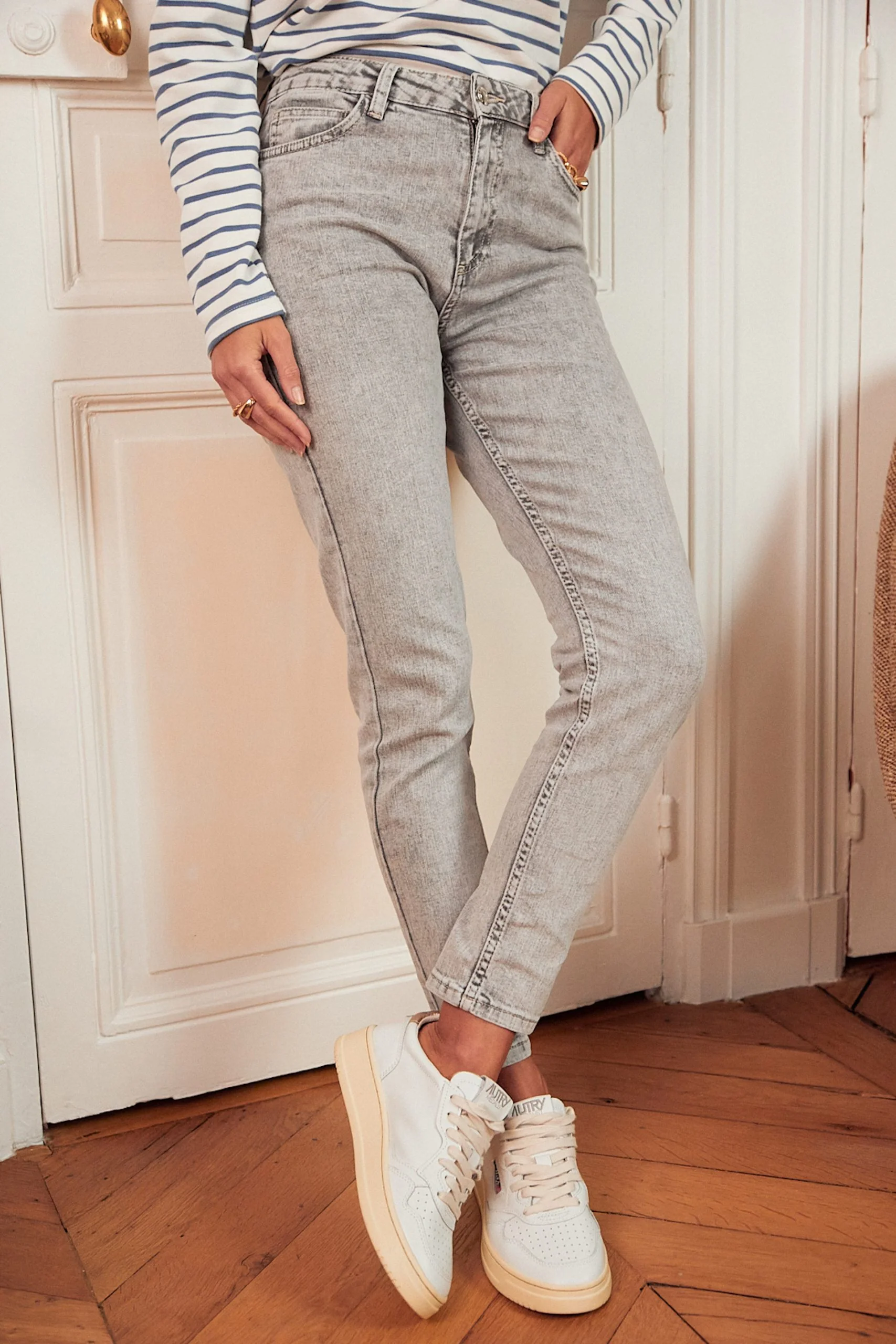 Jean Victor Slim Stone Grey