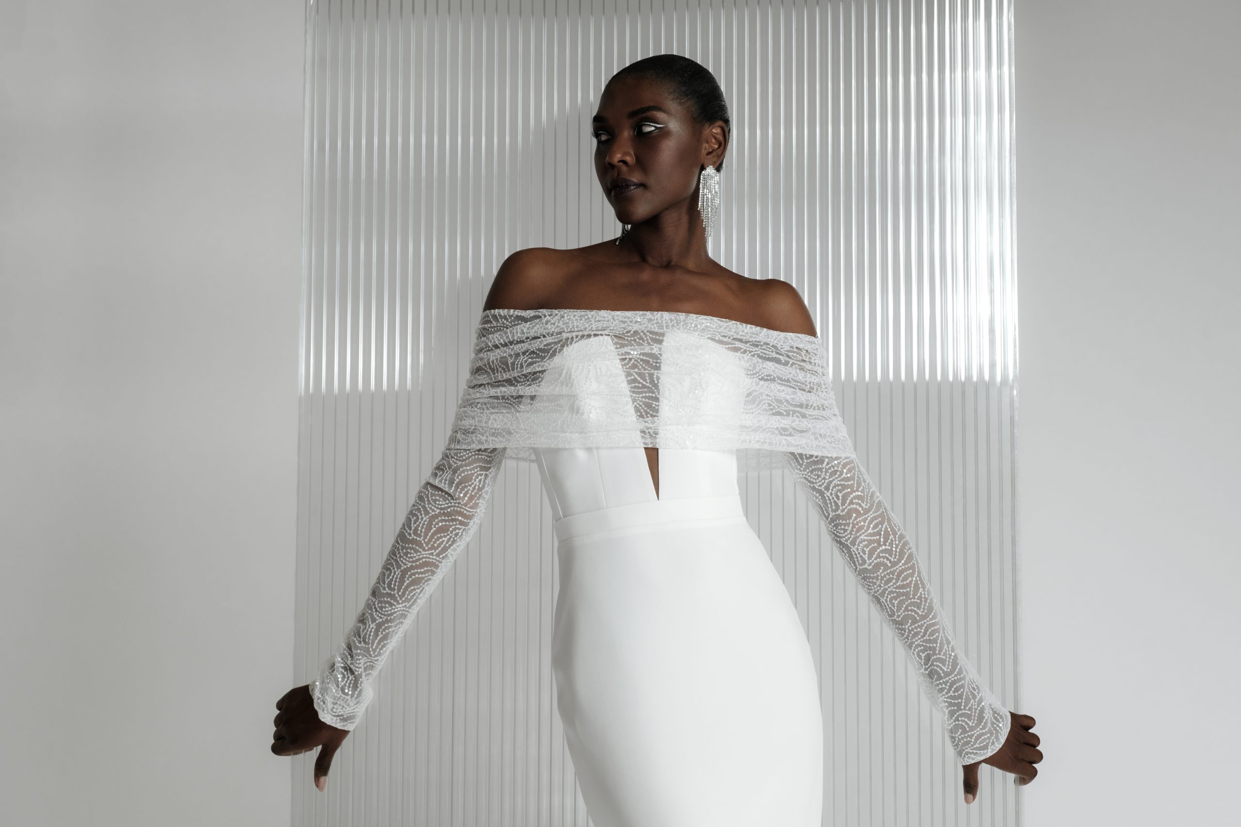 NEL – Surtop mariage bandeau avec manches sequins – Image 4